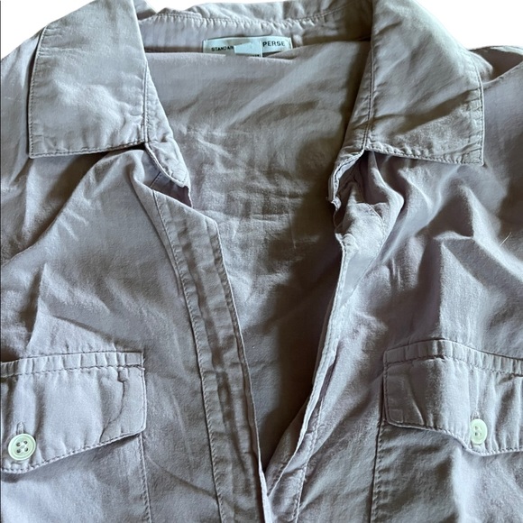 Standard James Perse Contrast Panel Blouse Light Purple - Picture 4 of 7